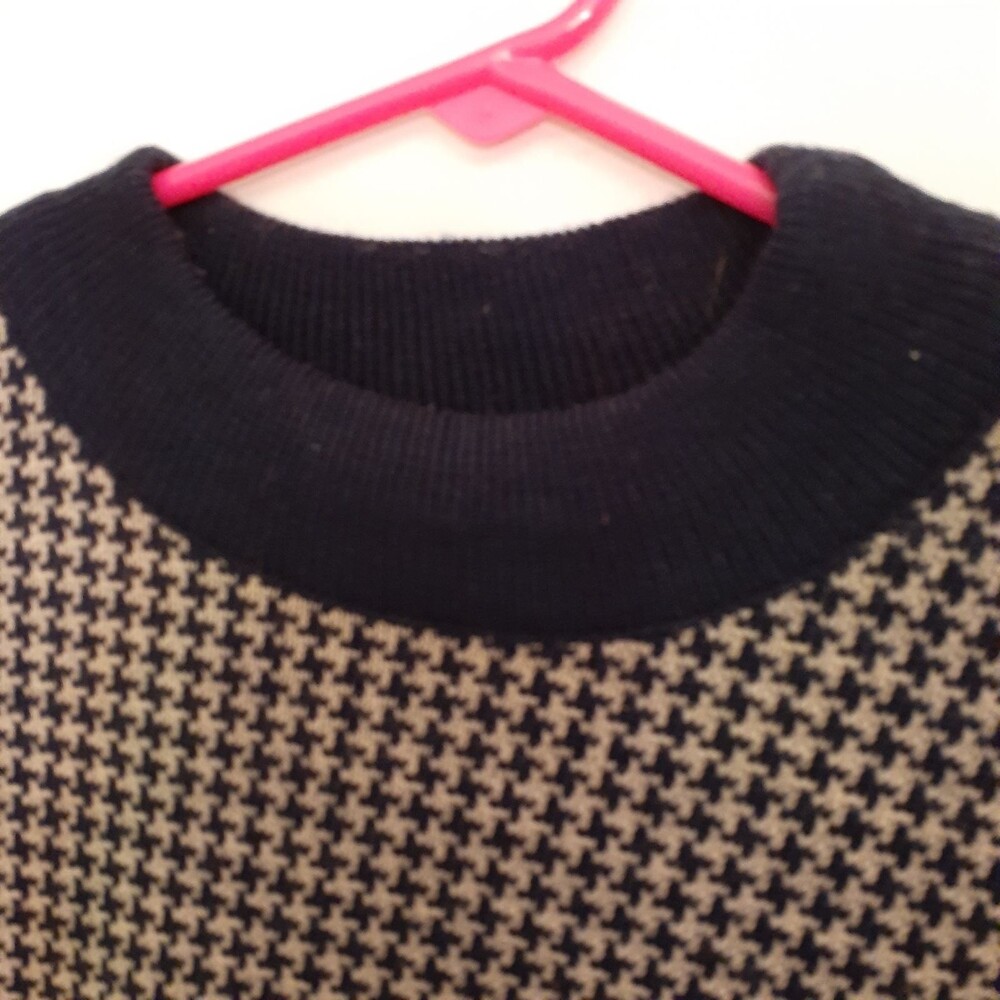 Pendleton sweater 100% wool navy check Crewneck Tunic top m l vintage top luxury - Picture 6 of 7